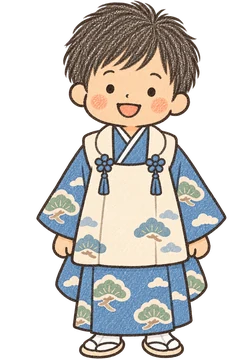 被布を着た3歳の男の子のイラスト