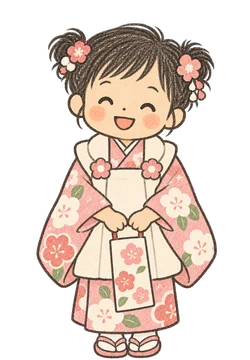 被布を着た3歳の女の子のイラスト